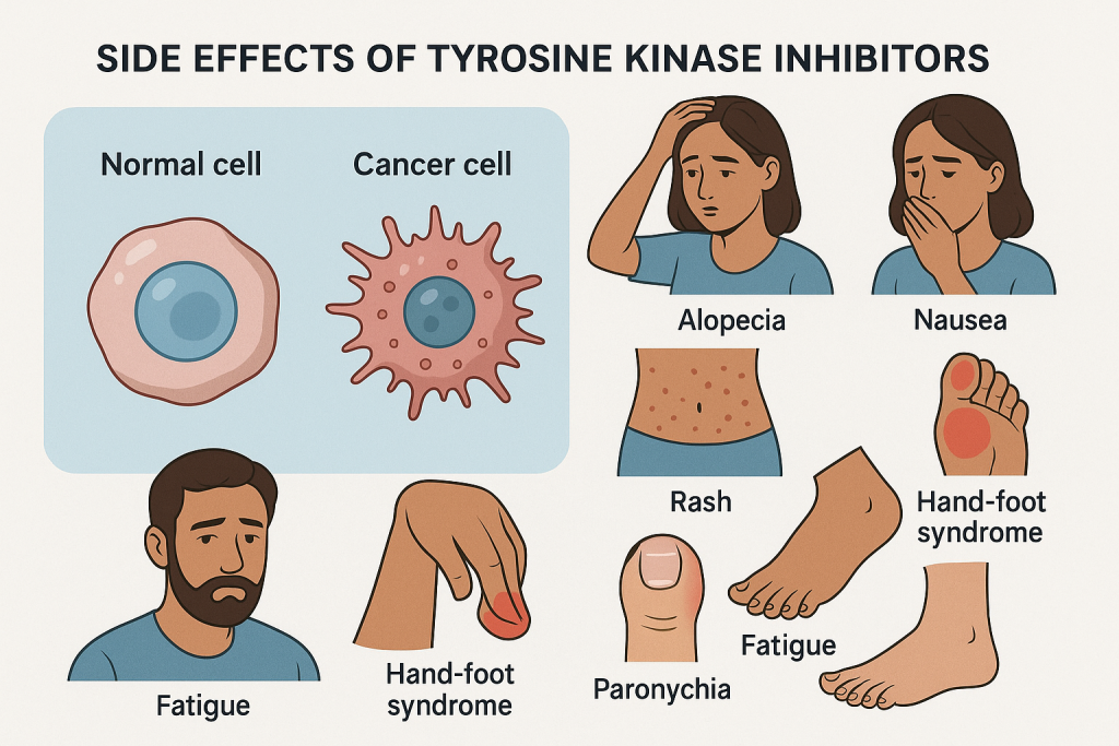 akıllı ilaçlar yan etkilerini gösteren bir ilustrasyon