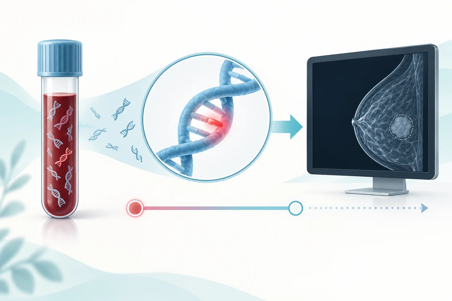 Kandaki tümör DNA’sının incelenmesini anlatan temsili çizim